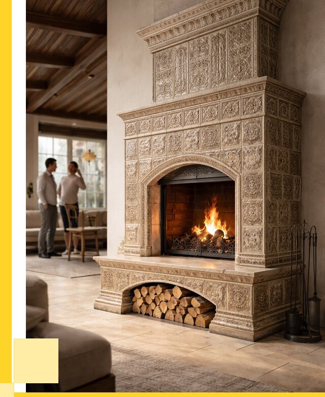 Купить изразцовый камин в Угличе от 260500 р. | ЭриданГлч