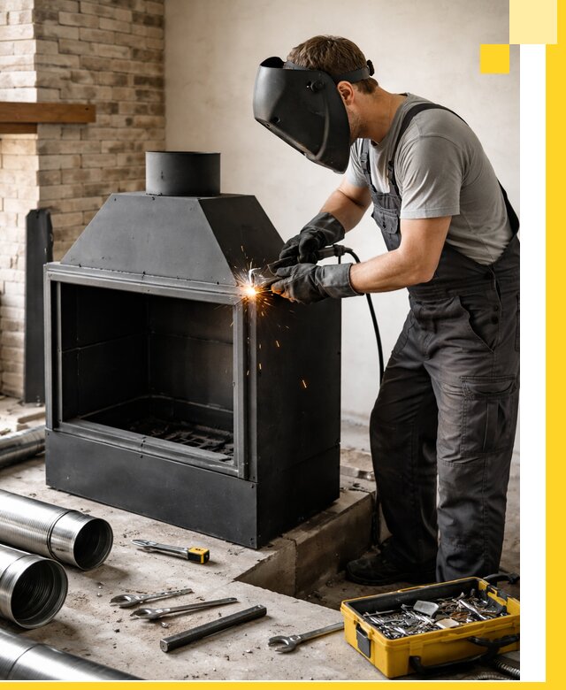 Продажа и установка металлических каминов в Угличе под ключ