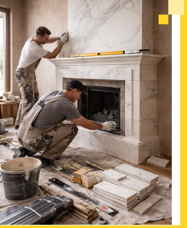 Отделка каминов в Угличе качественные облицовочные работы