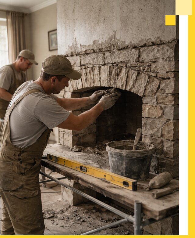 Изготовление каминов под ключ в Угличе, монтаж и отделка