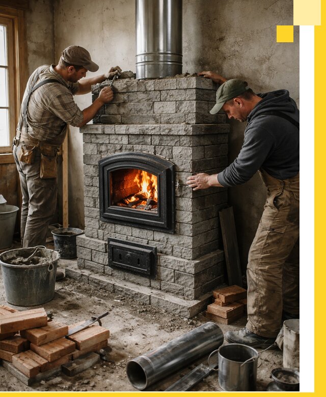 Производство, поставка и монтаж дровяных печей в Угличе