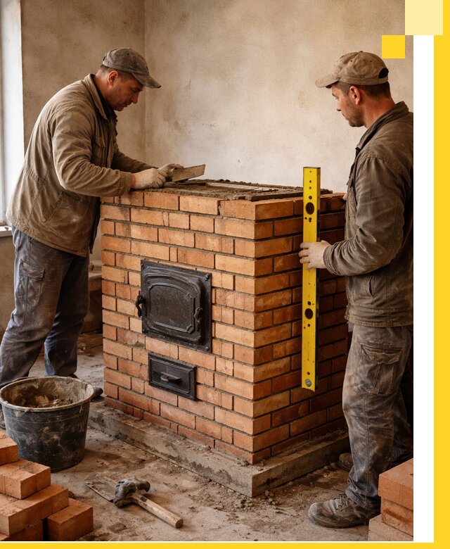 Отопительные печи под ключ в Угличе, установка и сборка