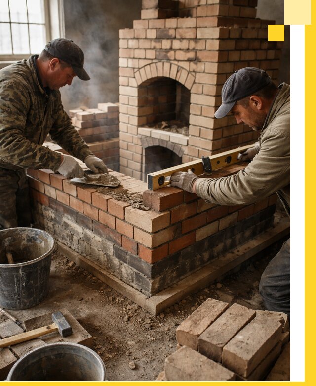 Изготовление и монтаж печей и каминов из кирпича в Угличе