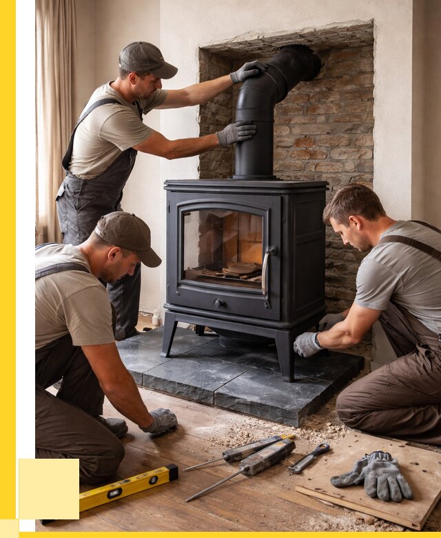 Монтаж печи камина в частном доме в Угличе от 26050 р. | ЭриданГлч