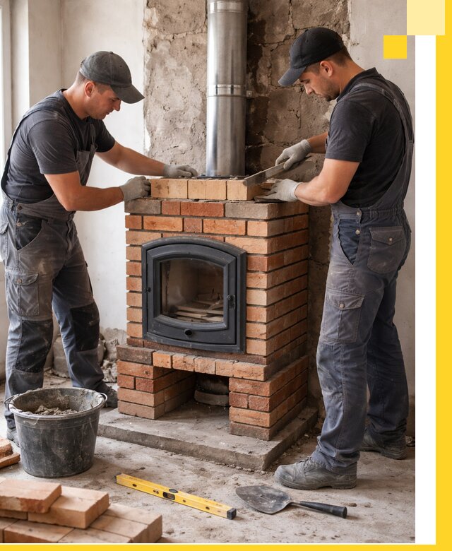 Монтаж печи камина под ключ в Угличе с гарантией и пусконаладкой