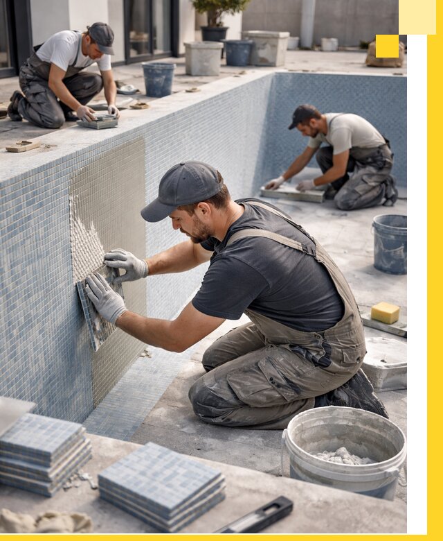 Облицовка бассейнов в Угличе плитка мозаика гидроизоляция