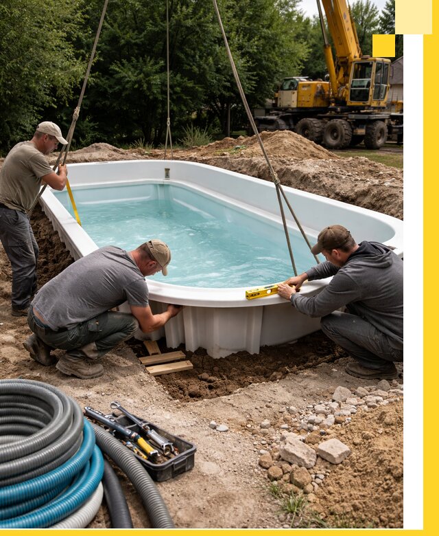 Установка и монтаж композитных бассейнов под ключ в Угличе