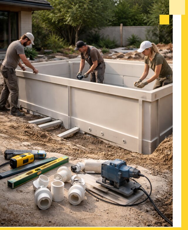 Установка полипропиленовых бассейнов под ключ в Угличе