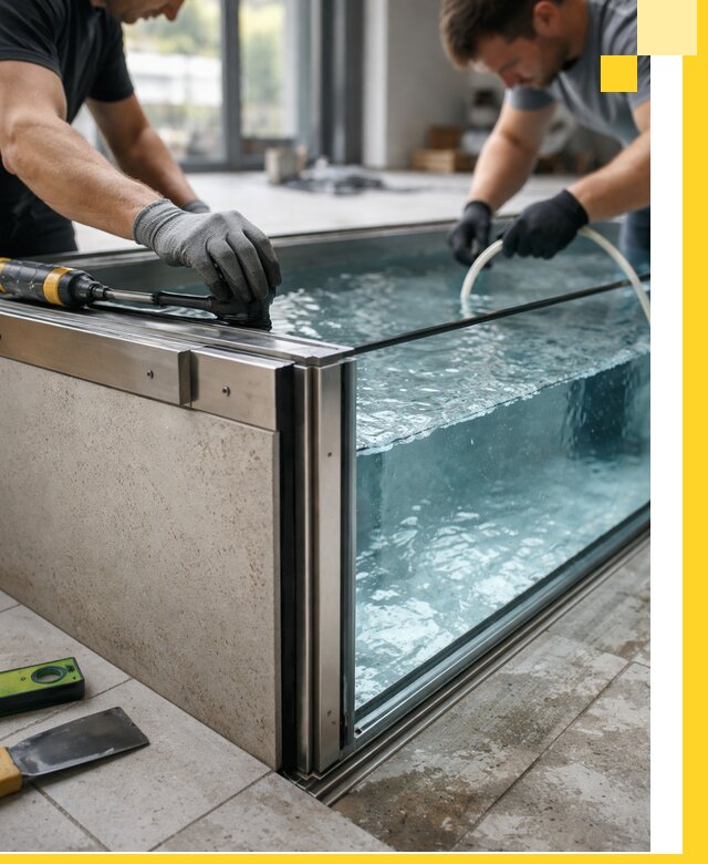 Проектирование и монтаж стеклянных бассейнов в Угличе