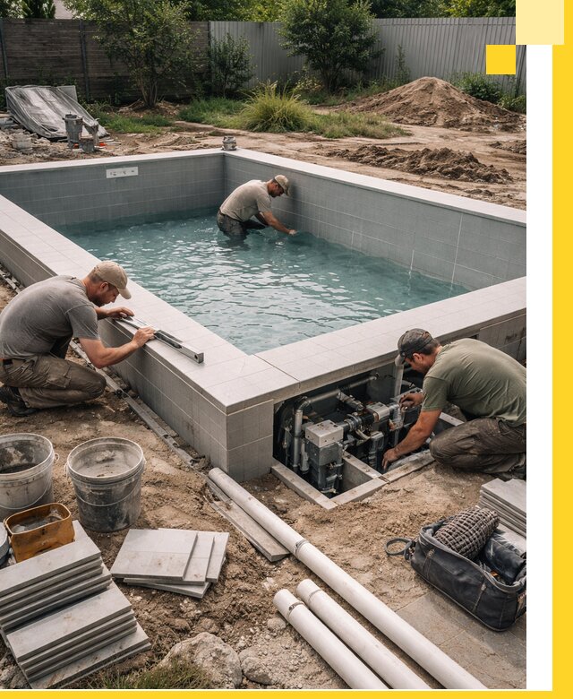 Строительство и монтаж бассейнов для дачи под ключ в Угличе