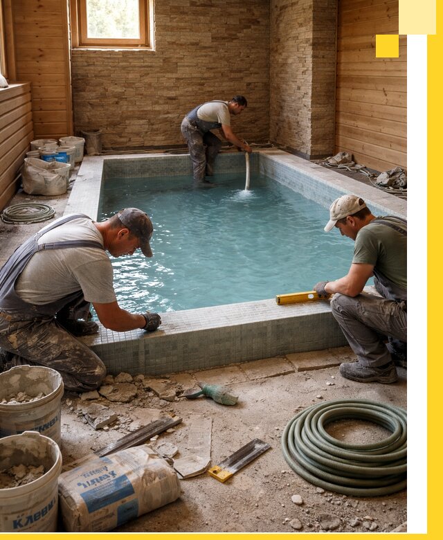 Проектирование и строительство бассейнов для бани в Угличе