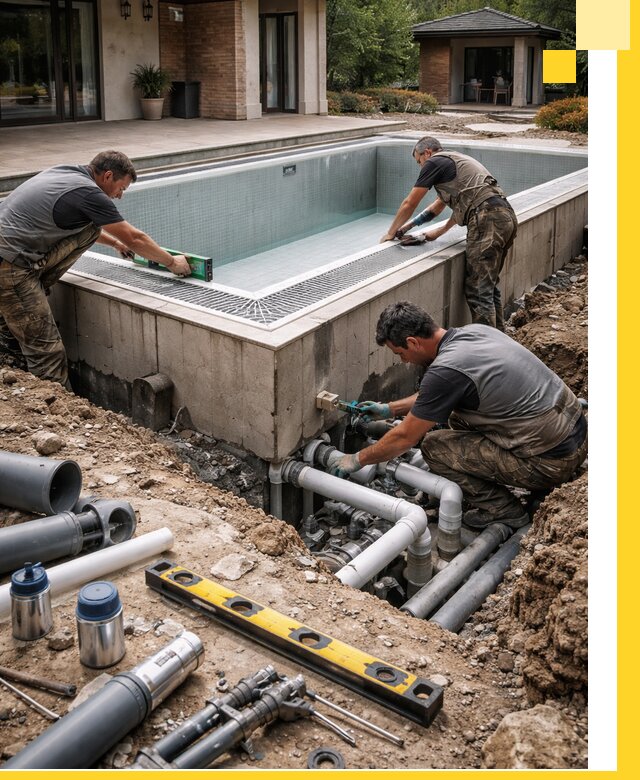 Строительство переливных бассейнов в Угличе под ключ