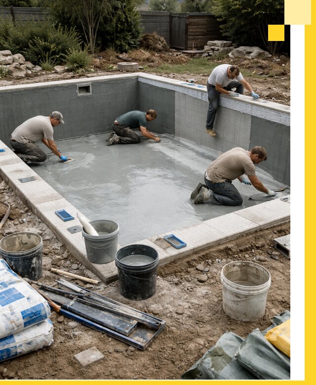 Изготовление и монтаж чаши бассейна под ключ в Угличе