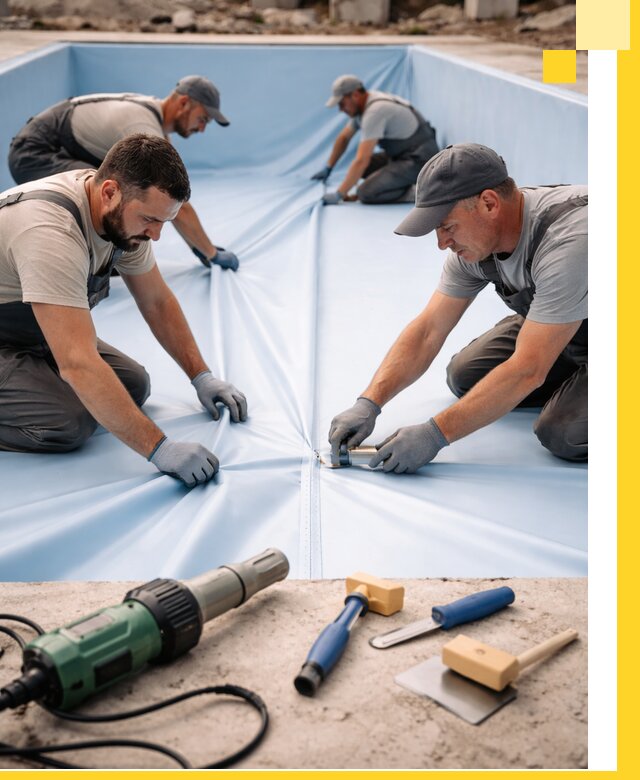 ПВХ пленка для бассейнов с монтажом и гарантией в Угличе