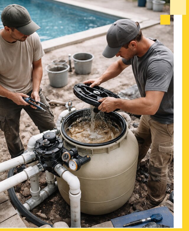 Установка и обслуживание песочных фильтров для бассейнов в Угличе