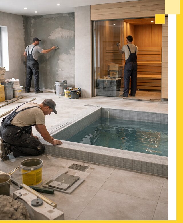 Проектирование и строительство сауны с бассейном в Угличе