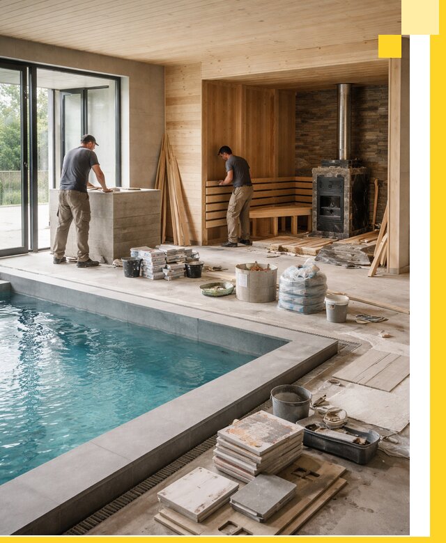 Проектирование и строительство бань с бассейном в Угличе