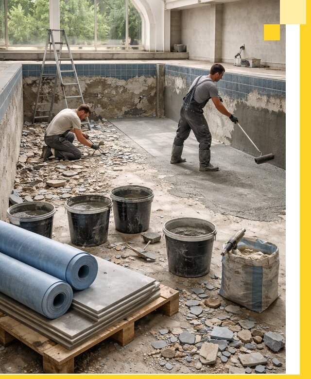 Реконструкция бассейнов в Угличе: ремонт, гидроизоляция