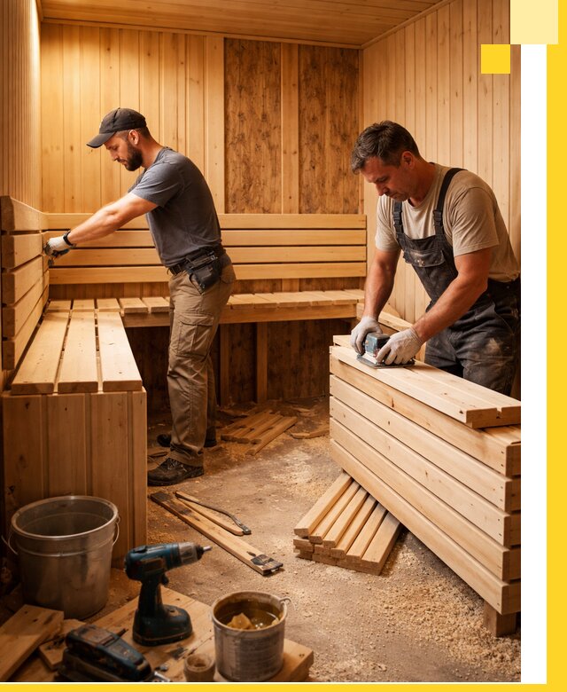 Профессиональный комплексный ремонт саун под ключ в Угличе