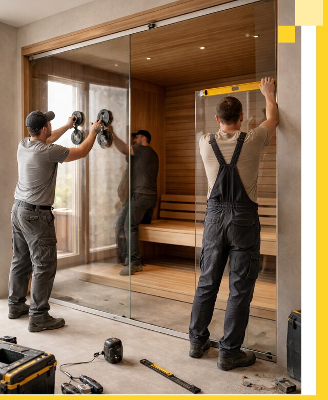 Производство и монтаж стеклянных саун под ключ в Угличе