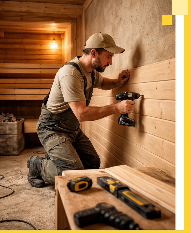 Профессиональная внутренняя отделка бани в Угличе под ключ