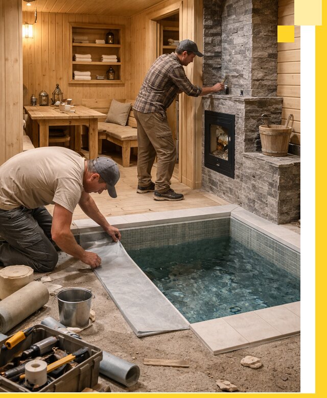 Строительство бань с комнатой отдыха под ключ в Угличе