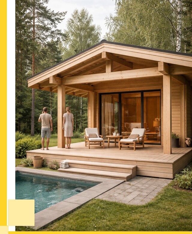 Бани с террасой под ключ в Угличе от 625200 р. | ЭриданГлч