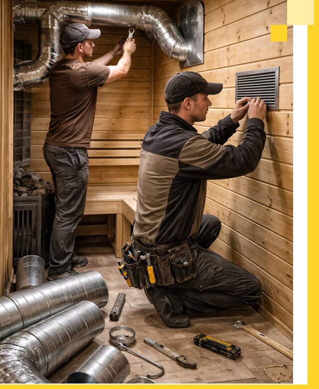 Проектирование и монтаж вентиляции бани в Угличе под ключ