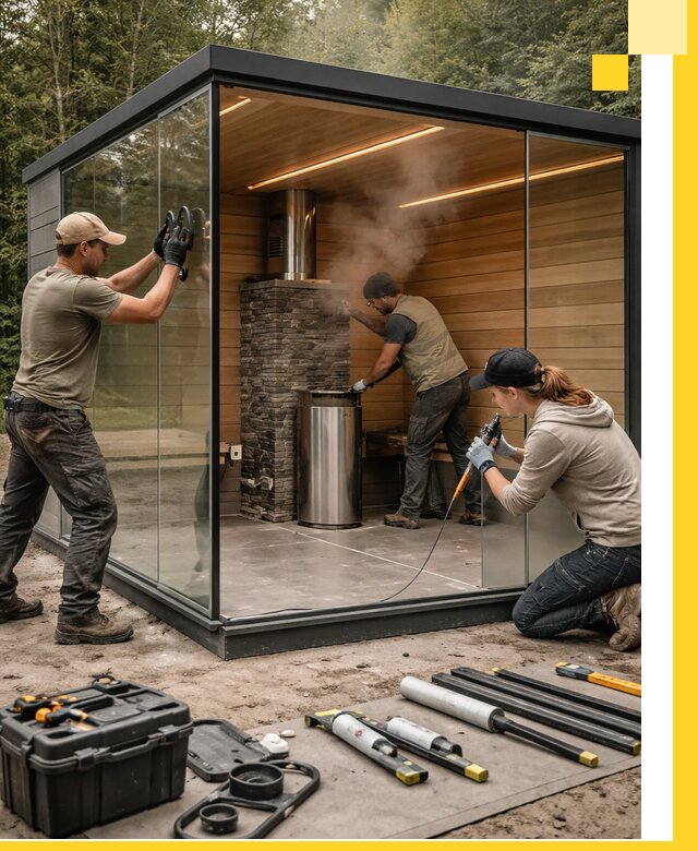 Проектирование и строительство стеклянных бань в Угличе