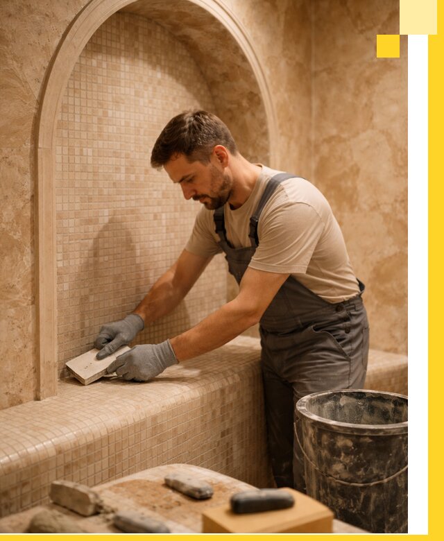 Профессиональная отделка хамамов с мозаикой под ключ в Угличе