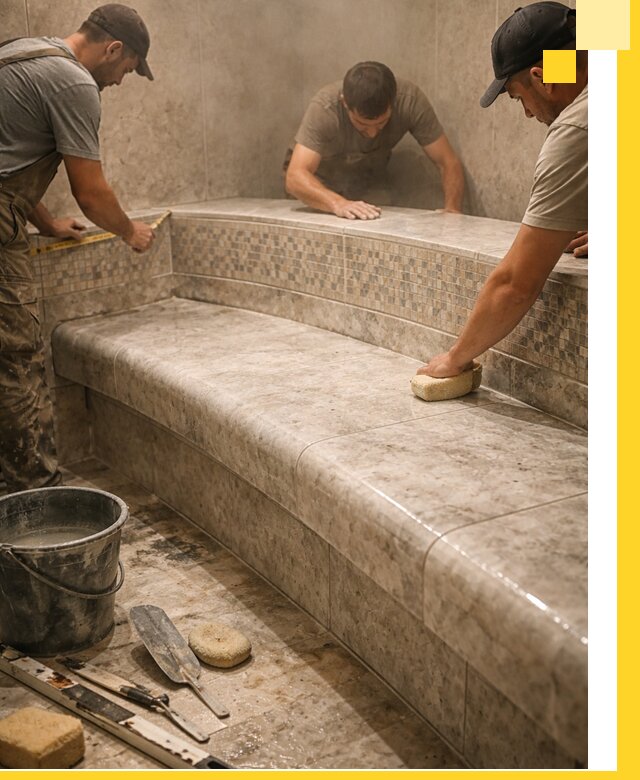 Изготовление и установка сидений для хамама в Угличе