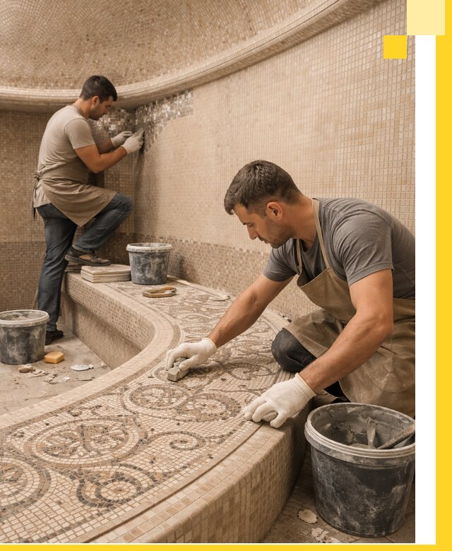 Плитка для хамама в Угличе, укладка, подбор и поставка